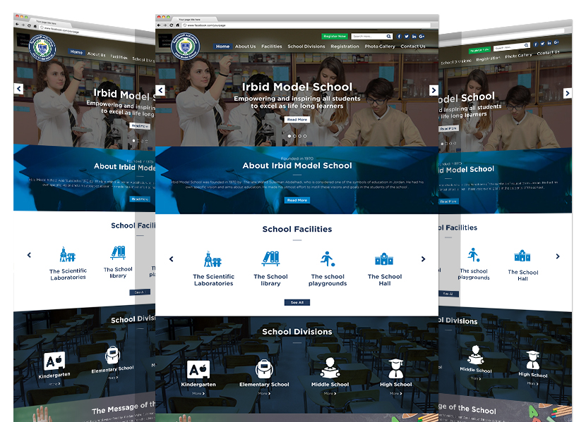 مجموعة يادنيا تطور موقع لمدرسة إربد النموذجية